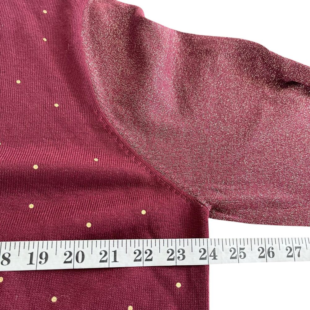 Eiger Weger Burgundy Gold Polka Dot Cardigan - Plus 3X - Picture 5 of 6